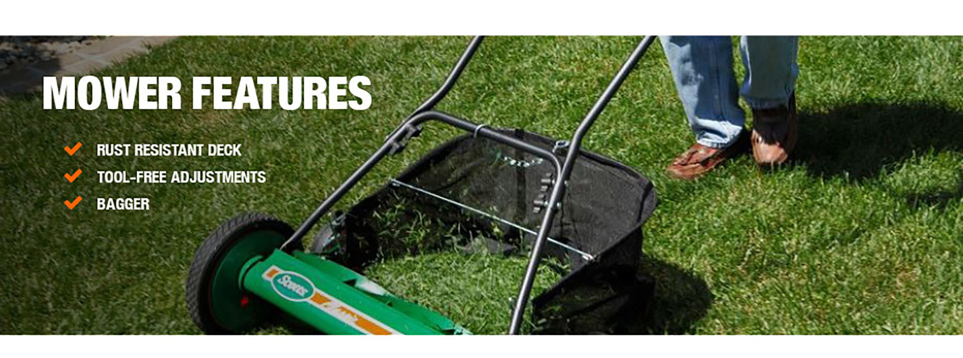 Scotts 20 in. Manual Walk Behind Reel Mower with Grass Catcher-2010