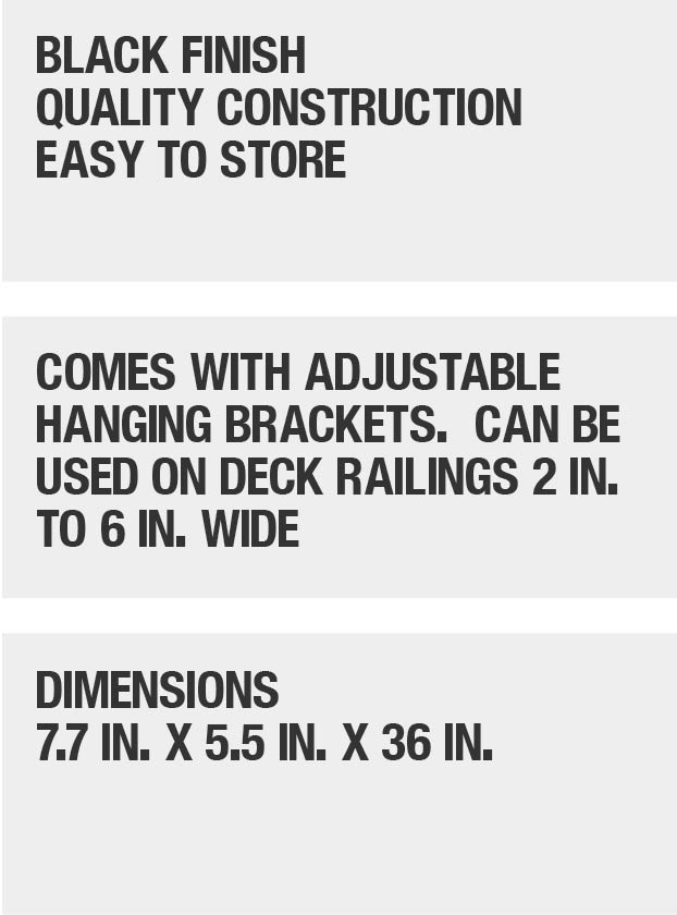 CobraCo Black Adjustable and Expandable Flower Box HolderF2436B The