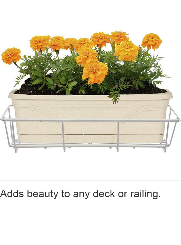 CobraCo 24 in. Adjustable and Expandable WhiteFlower Box HolderF2436W