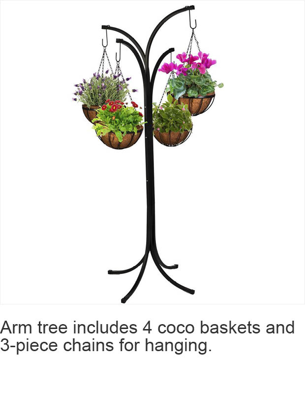 CobraCo 12 in. Metal Hanging Basket with Tree Stand (4Pack)HB4TA