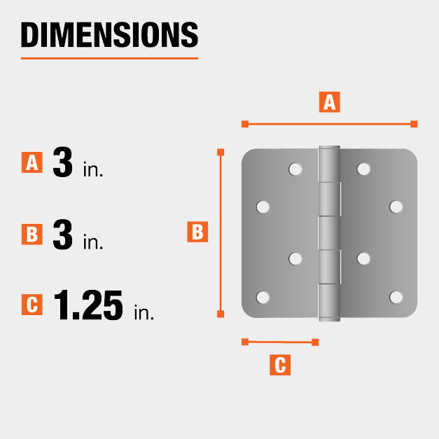 Oil Rubbed Bronze 3.5/" X 3.5/" 5//8 Radius Round Corner Door Interior Hinge 3 1//2
