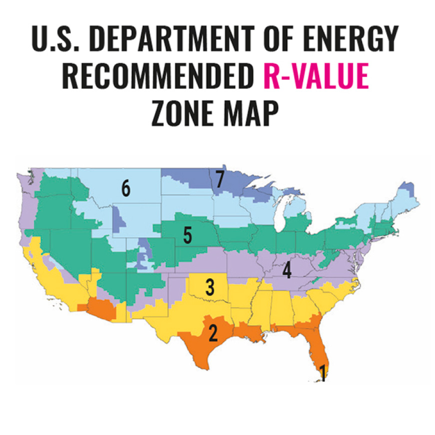 Department of Energy recommended R-value map Department of Energy recommended R-value map