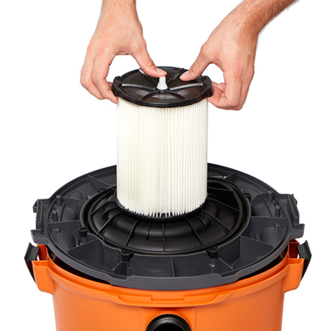 Ridgid 1 Layer Standard Pleated Paper Filter For Most 5 Gal And Larger Ridgid Wet Dry Shop Vacuums 2 Pack Vf4200 The Home Depot