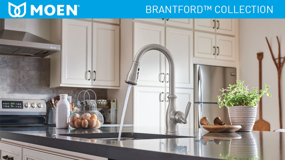 MOEN Brantford Single Handle Pull Down Sprayer Kitchen Faucet With   202998687TL 