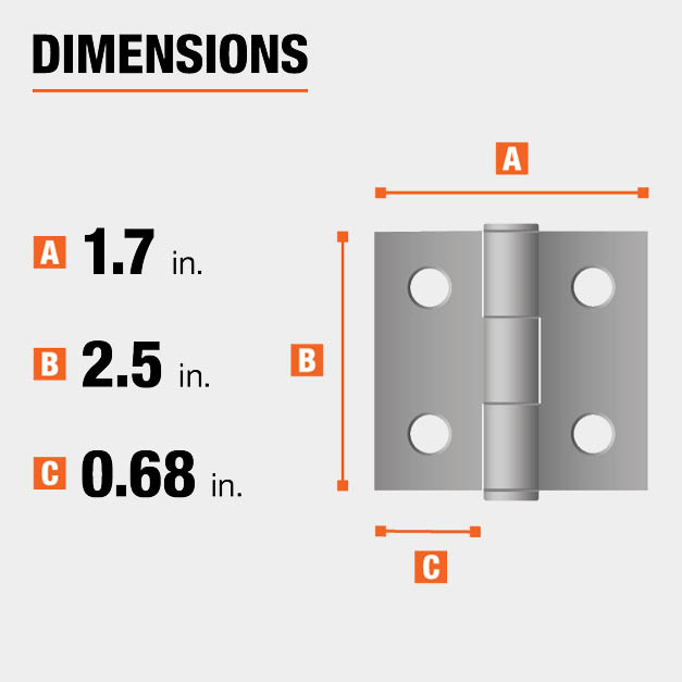Everbilt 21/2 in. Galvanized NonRemovable Pin Narrow Utility Hinge (2