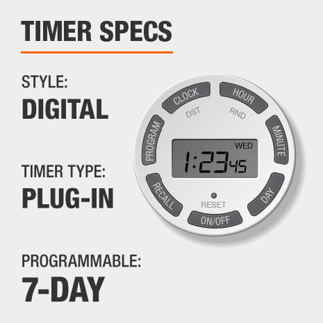 Defiant 15 Amp 7-Day Indoor Plug-In Digital Timer with 2-Grounded