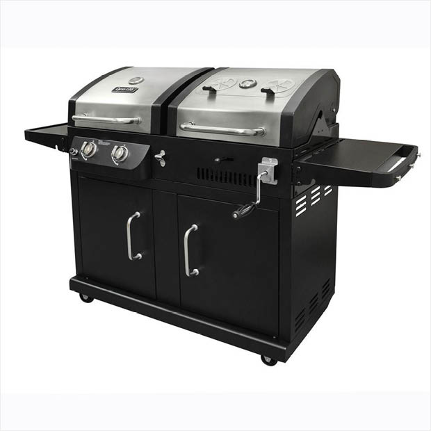 Stainless steel dual fuel grill from Dyna-Glo Stainless steel dual fuel grill from Dyna-Glo