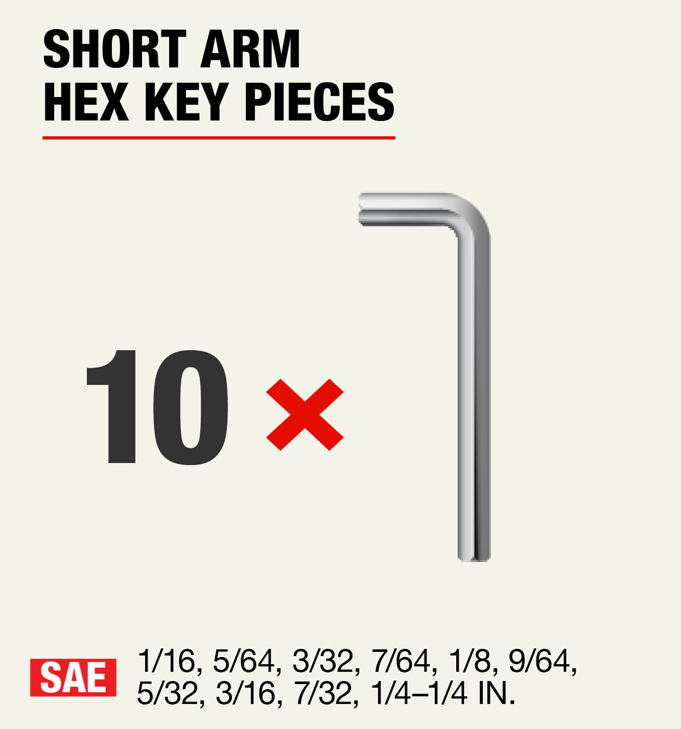 Husky SAE Short Arm Hex Key Set (10-Piece)-HSAHKS10PCN - The Home Depot