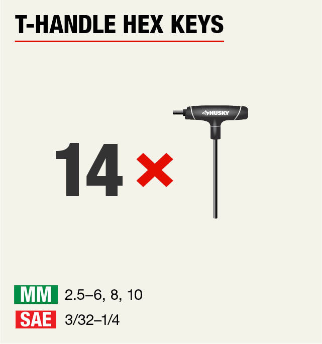 Husky SAE/Metric THandle Hex Key Set (14Piece)HTHKSM14PCN The Home