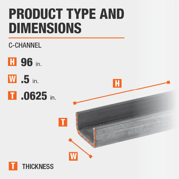 Everbilt 1 2 In W X 1 2 In H X 96 In L Aluminum C Channel With 1 16 In Thick The Home Depot