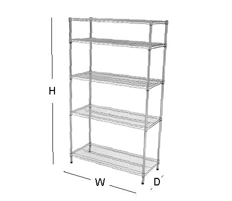 Hdx 42 In W X 72 H 18 D Chrome Wire Unit Eh Wshdi 003 5 Tier Use Unit