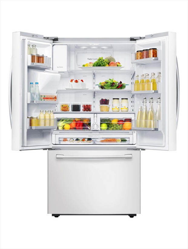 Samsung 28 07 Cu Ft French Door Refrigerator In White Rf28hfedbww Fridge Secondary Image