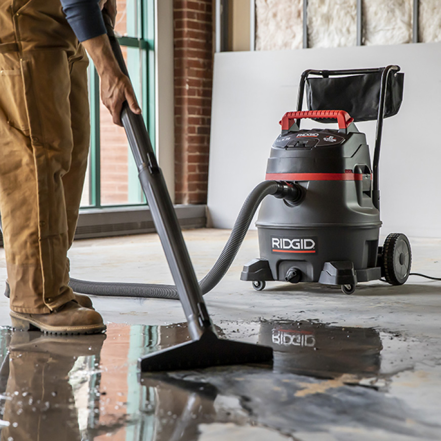 Ridgid 14 Gal 2 Stage Commercial Wet Dry Shop Vacuum With Fine Dust Filter Professional Hose And Accessories Rv2400a The Home Depot
