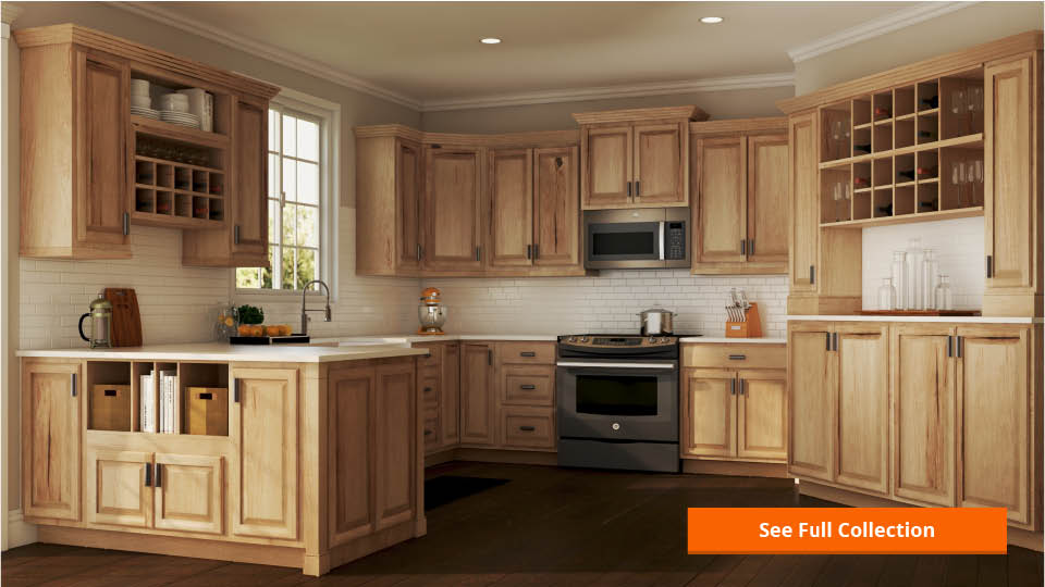 Hampton Bay Embled 30x23 5x15 In Wall Bridge Kitchen Hampton Wall Kitchen Cabinets In Natural Hickory