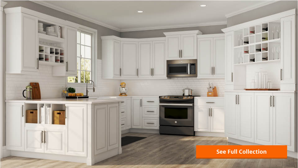 Hampton Bay Shaker Assembled 36x36x12 In Wall Kitchen Cabinet In Satin White Kw3636 Ssw The Home Depot