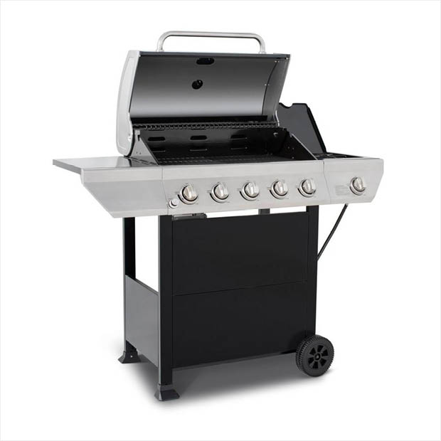 Nexgrill 5 Burner Propane Gas Grill In Black With Stainless Steel