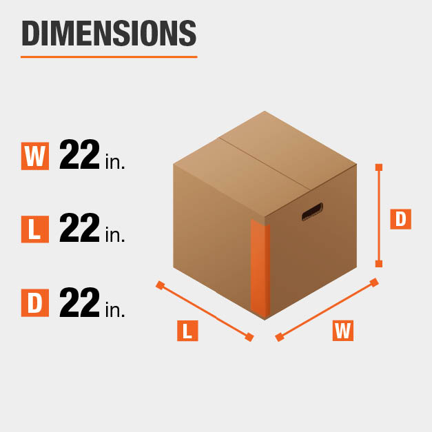 The Home Depot Heavy Duty Extra Large Moving Box With Handles 22 In L X 22 In W X 22 In D Hdxlbox The Home Depot