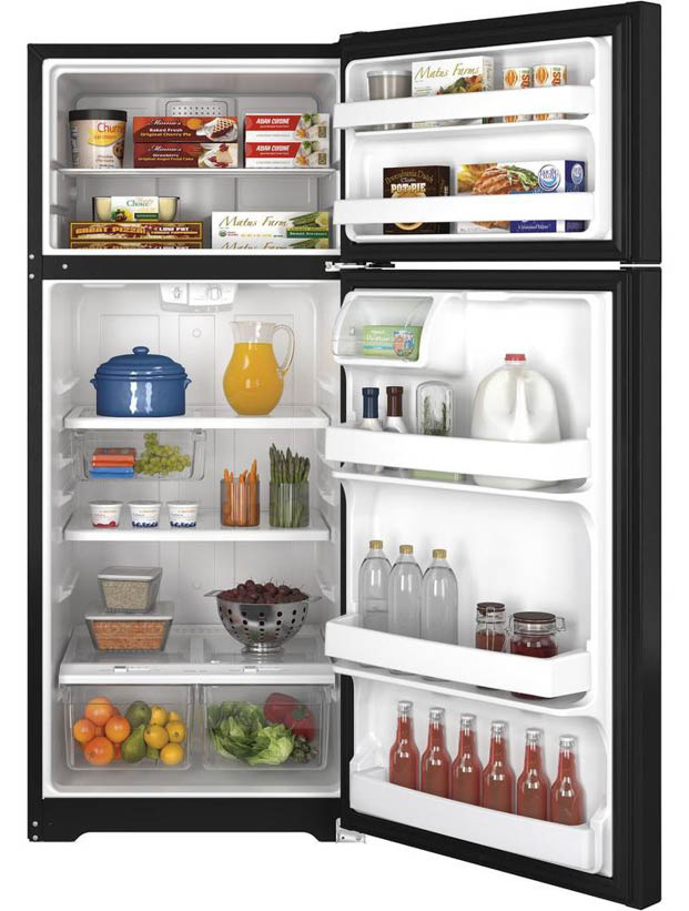 GE 17.5 cu. ft. Top Freezer Refrigerator in BlackGTS18GTHBB The Home