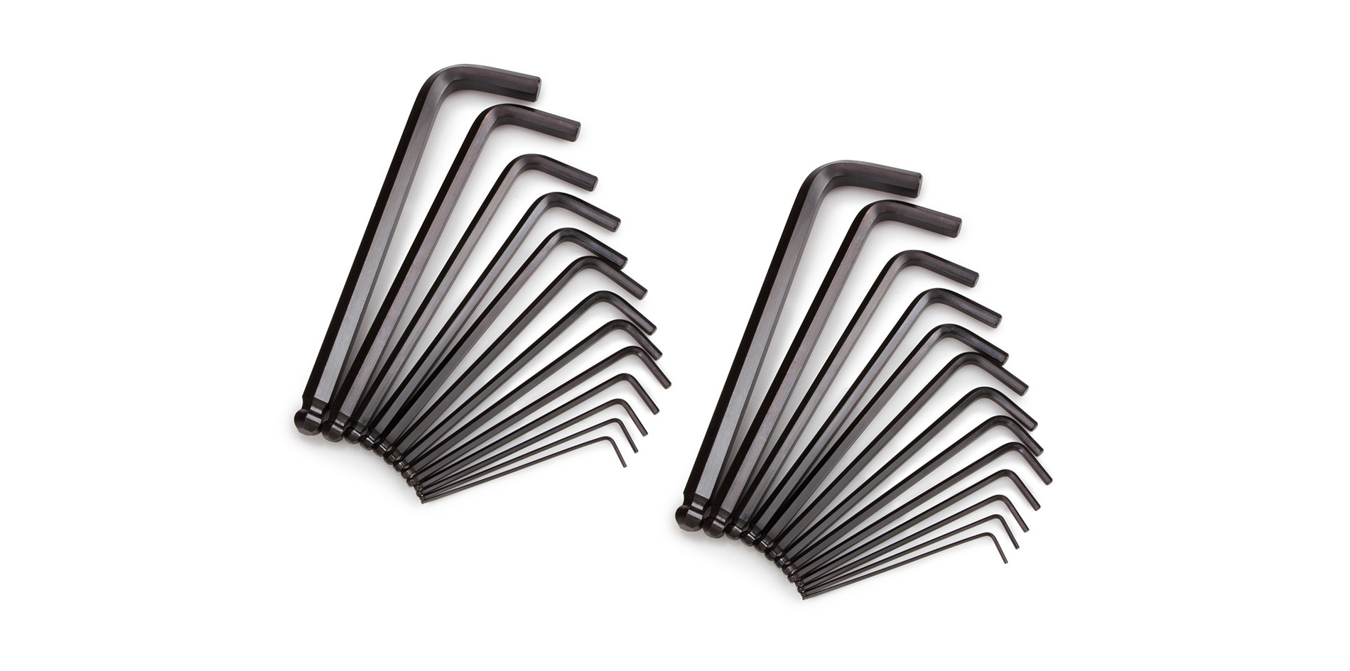 Image showing various sizes of the inch/metric long arm ball end hex key Image showing various sizes of the inch/metric long arm ball end hex key