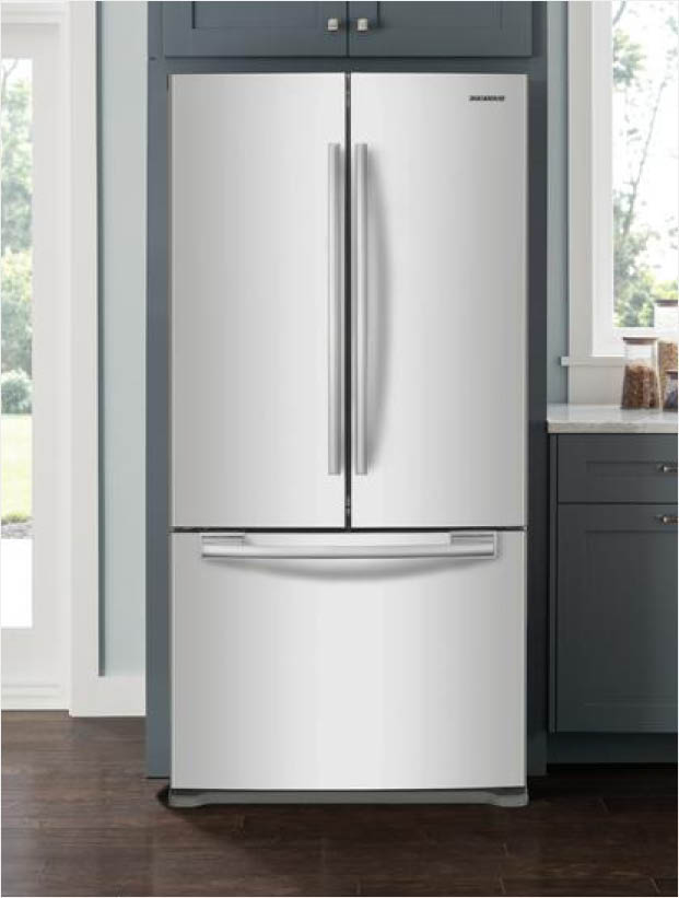 Samsung 33 in. W 19.4 cu. ft. French Door Refrigerator in White ...