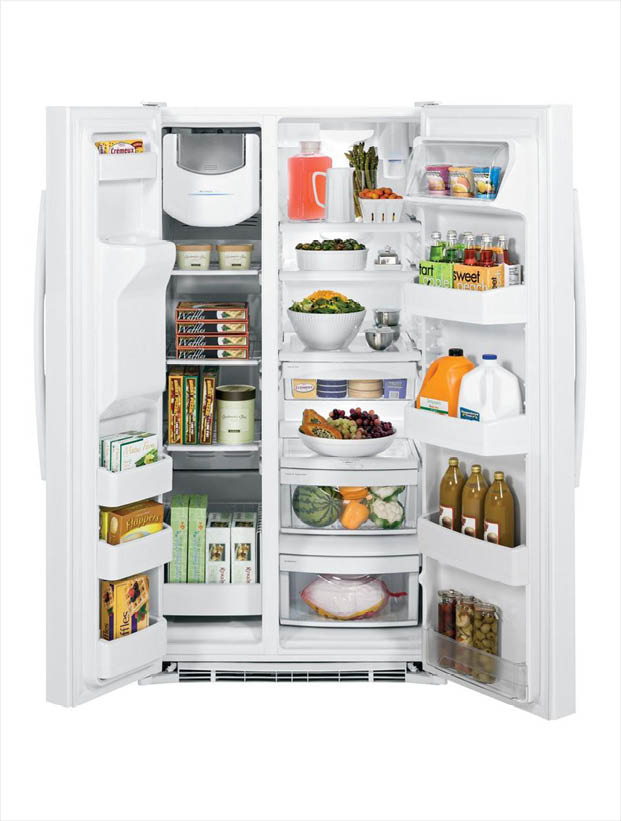 GE 25.3 cu. ft. Side by Side Refrigerator in WhiteGSS25GGHWW The