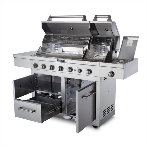 Kitchenaid 6 Burner Dual Chamber Propane Gas Grill In Stainless Stainless Steel Dual Fuel Grill From Kitchenaid