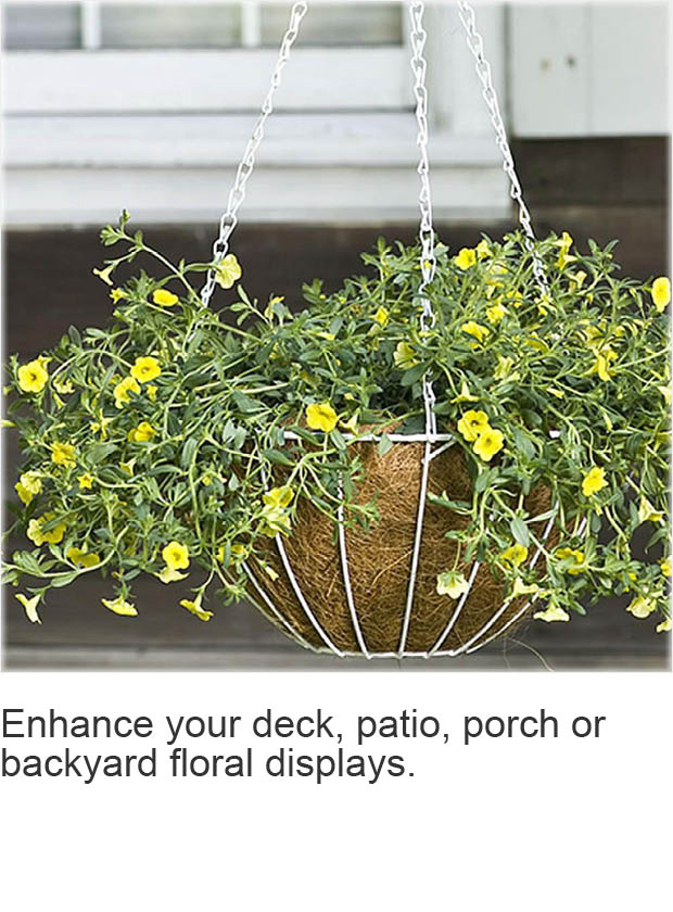 CobraCo 14 in. White Grower's Style Metal Hanging BasketHGB14W The
