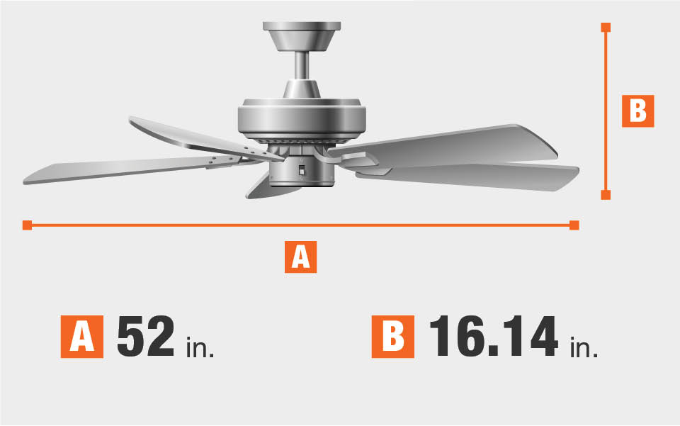 Home Decorators Collection Lindbrook 52 In Indoor Brushed Nickel Ceiling Fan Dimensions Blade Span And Height
