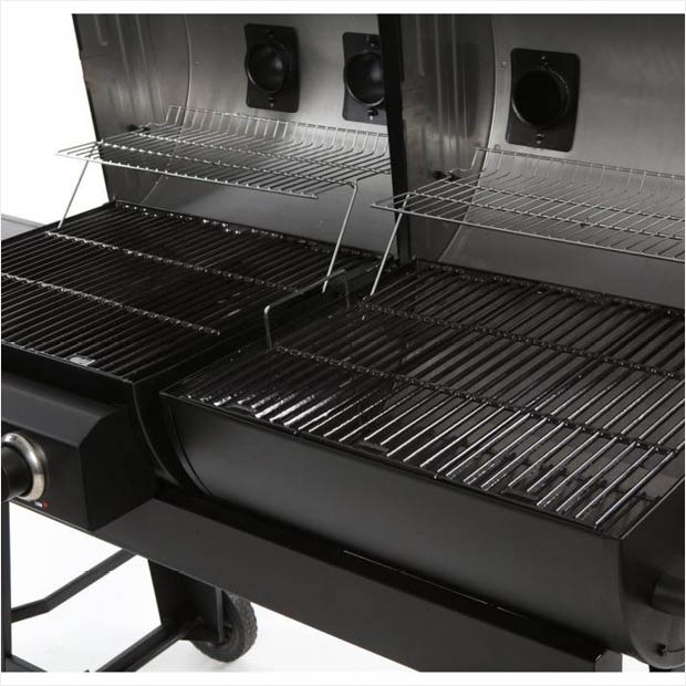 CharGriller Double Play 1,260 sq., in. 3Burner Gas and Charcoal Grill in Black5650 The Home