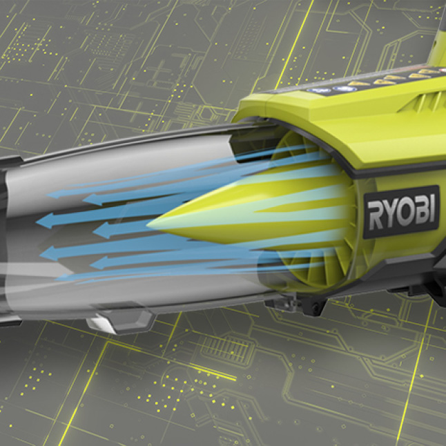 RYOBI ONE+ 100 MPH 280 CFM 18Volt LithiumIon Cordless Jet Fan Leaf