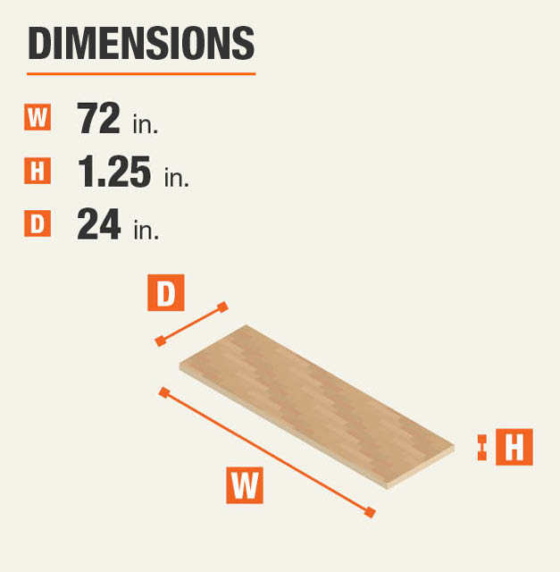 Husky Ready-to-Assemble 72 in. Solid Wood Top for 6 ft. Workbench ...