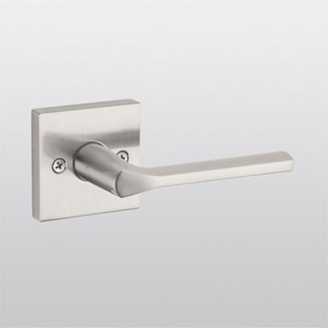 Kwikset Lisbon Satin Nickel Square Privacy Bed Bath Door Lever