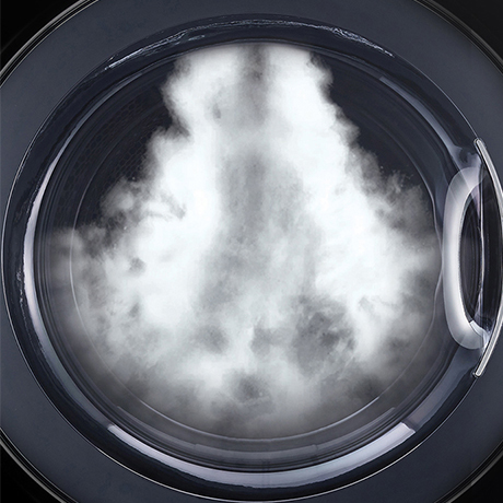 Close up of a LG Steam Technology inside front load washer
