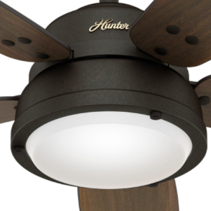 Hunter Channelside 52 In Led Indoor Outdoor Noble Bronze Ceiling