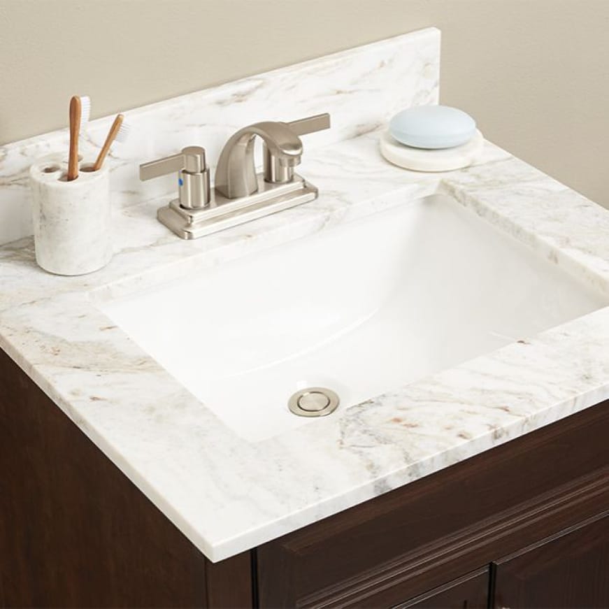 Home Decorators Collection 49 in. W Marble Vanity Top in Arabescato ...