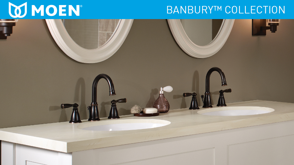 MOEN Banbury 8 in. Widespread 2-Handle High-Arc Bathroom Faucet in Spot