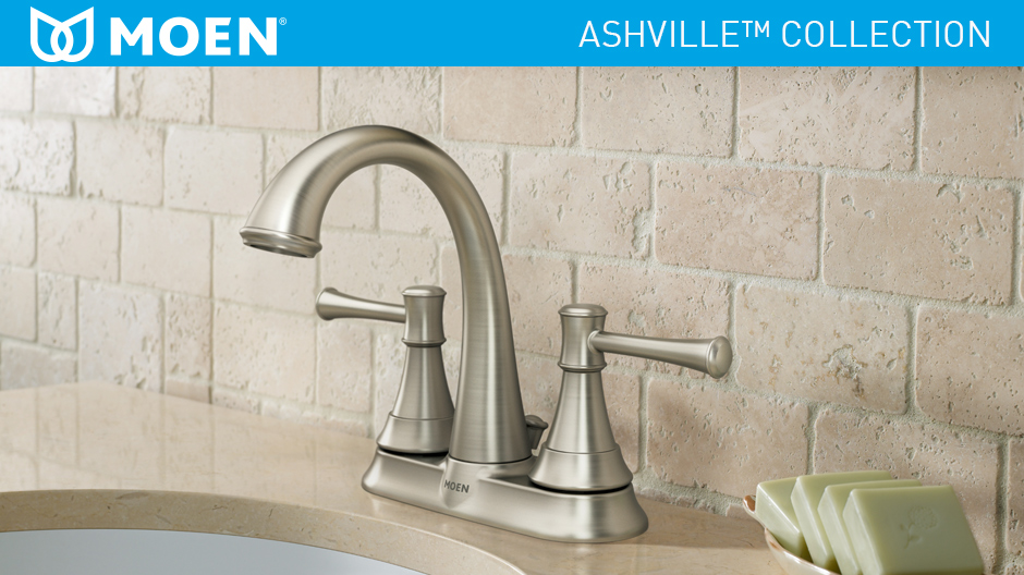 MOEN Ashville 4 in. Centerset 2Handle Bathroom Faucet with Microban
