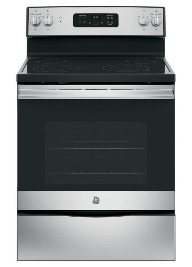 GE 30 in. 5.3 cu. ft. Electric Range with Self-Cleaning Oven in ...