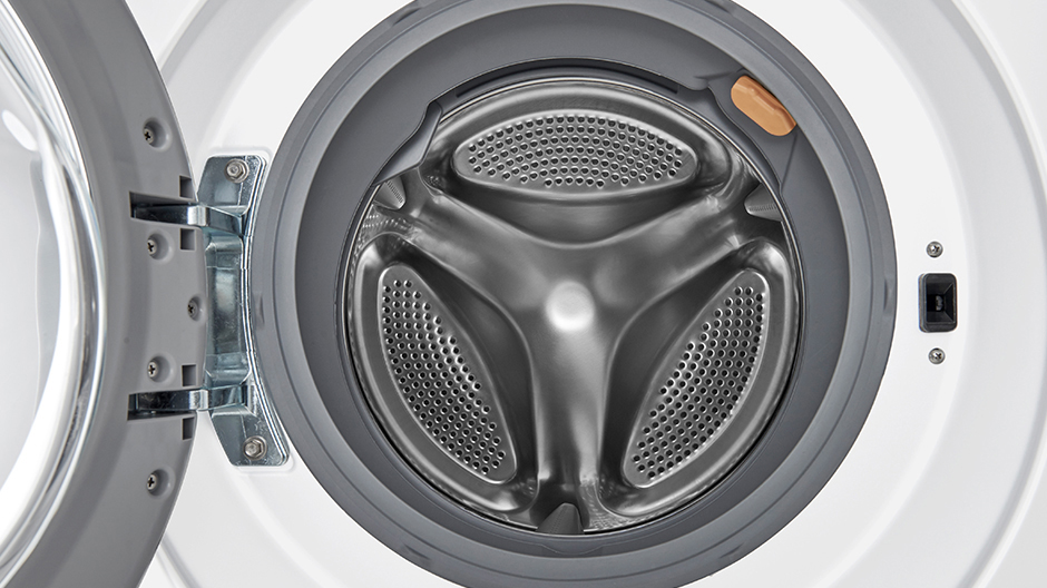 A close up shot into the interior of an LG Compact Washing Machine