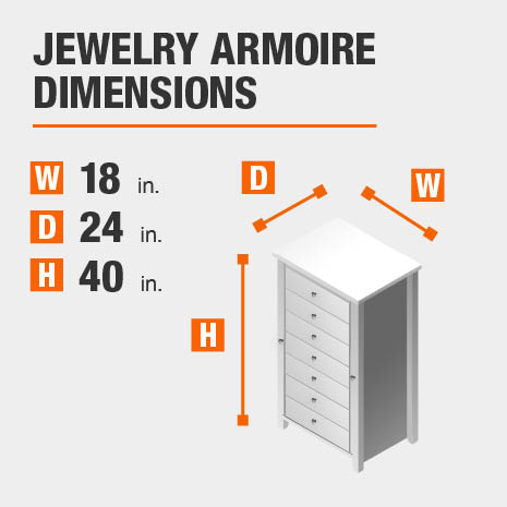 Home Decorators Collection Ivory Jewelry Armoire 9689000440 The