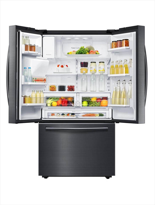 Samsung 28.07 cu. ft. French Door Refrigerator in Fingerprint Resistant ...