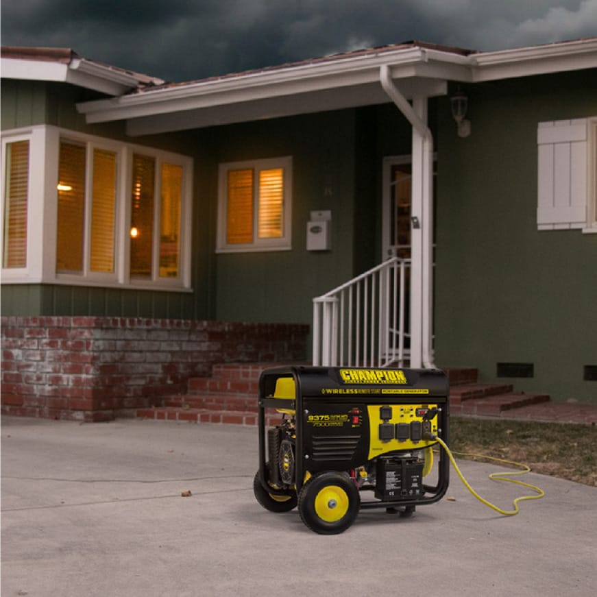 Champion Power Equipment 7 500 Watt Gasoline Powered Wireless Remote Start Portable Generator With Champion 439 Cc Engine 100161 The Home Depot