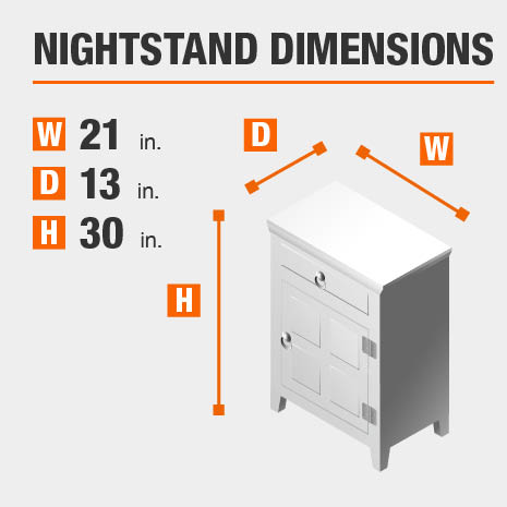 Home Decorators Collection Print Block 1 Drawer Whitewash Nightstand 1473000470 The Home Depot