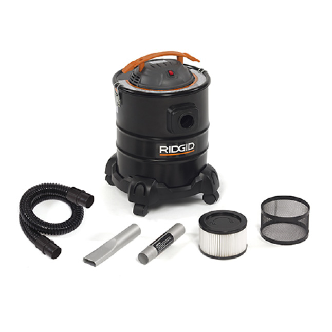 RIDGID 5 Gal. 3.0Peak HP Cool/Dry Ash Canister Shop Vacuum, HEPA Media