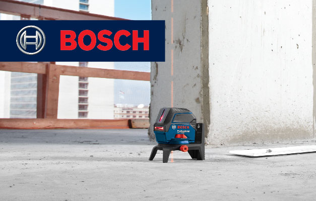 Bosch GCL 2-160 S on floor projecting plumb points on floor and ceiling. Bosch GCL 2-160 S on floor projecting plumb points on floor and ceiling.