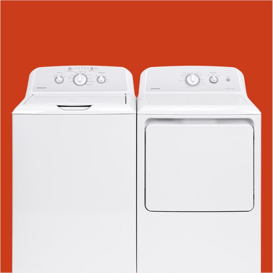 Hotpoint 3.8 cu. ft. White Top Load Washing Machine with Stainless Steel TubHTW240ASKWS The