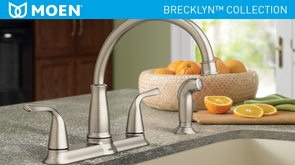 MOEN Brecklyn 2Handle Standard Kitchen Faucet with Side Sprayer in