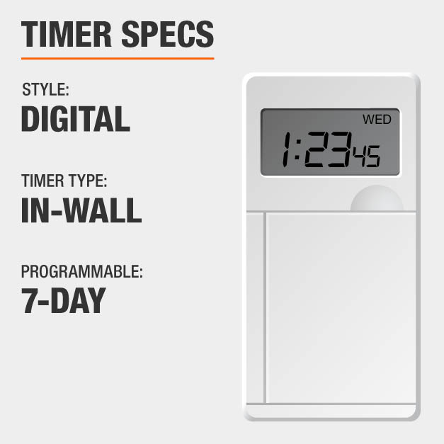 Defiant 15 Amp In-Wall 3-Way Daylight Adjusting Digital Timer Switch