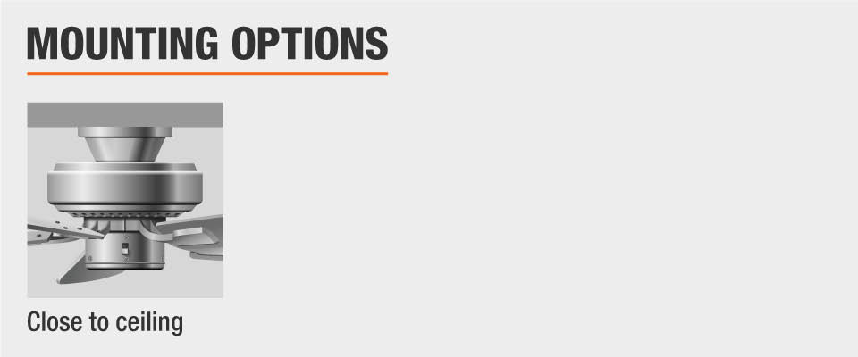 Mounting options for ceiling fan