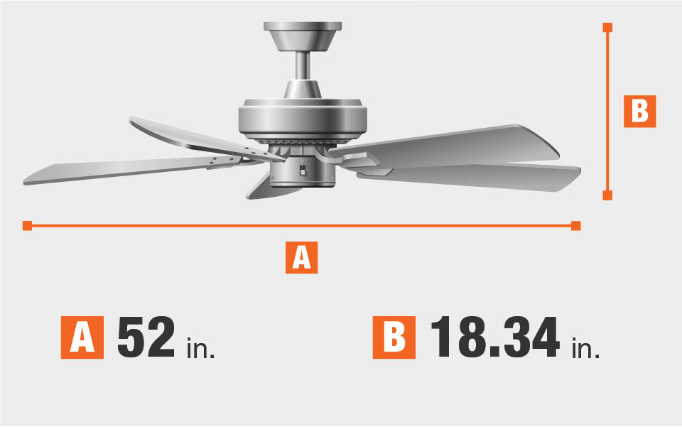 Brookhurst 52 In Indoor White Ceiling Fan With Light Kit Yg268 Wh Ceiling Fan Dimensions Blade Span And Height